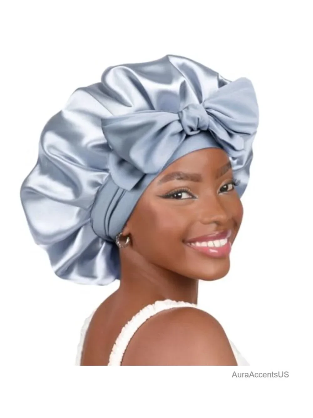 Adjustable Silk Satin Bonnet Double Layer Sleep Cap for Curly Hair